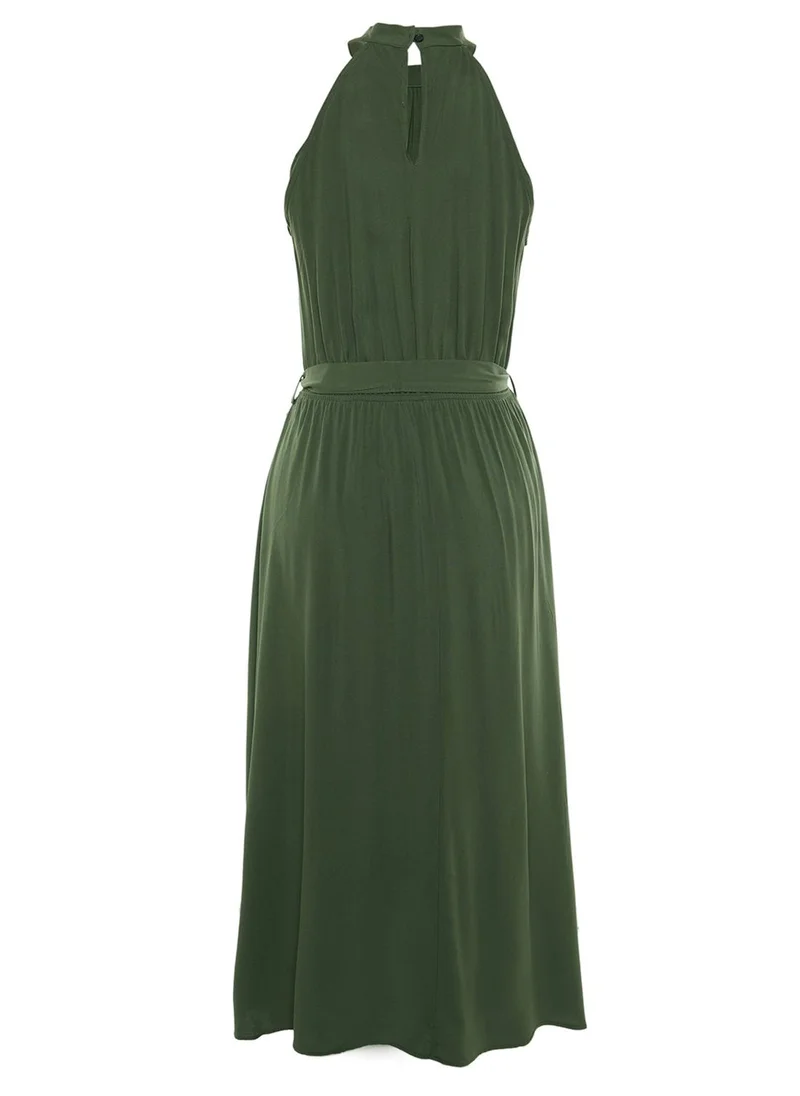 trendyol Halter Neck Pleated Dress