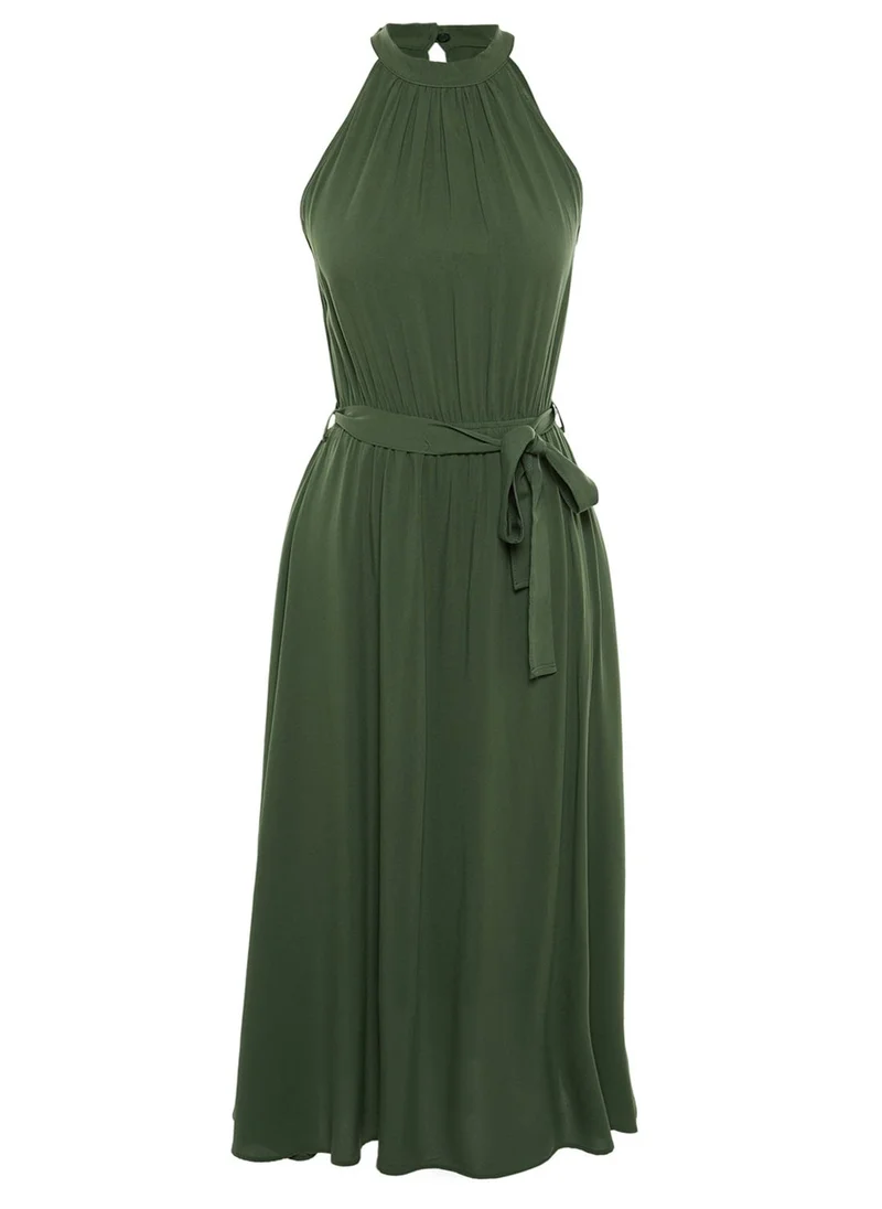 trendyol Halter Neck Pleated Dress