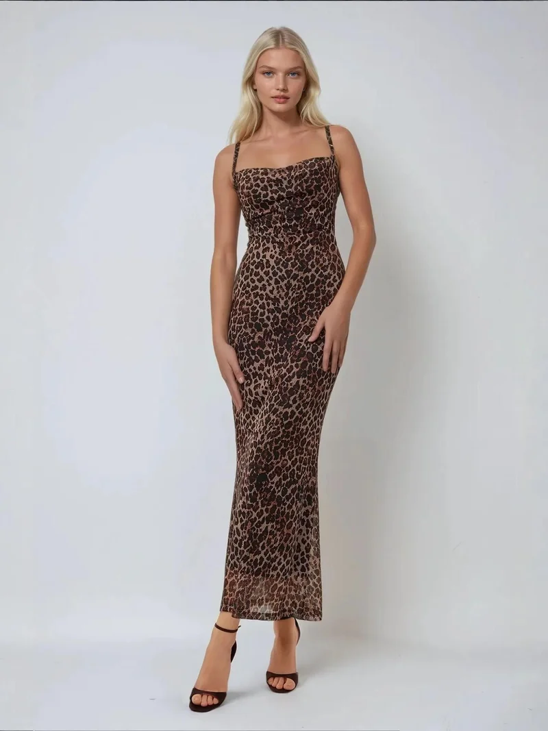 HICCUP Printed Bodycon Maxi Dress