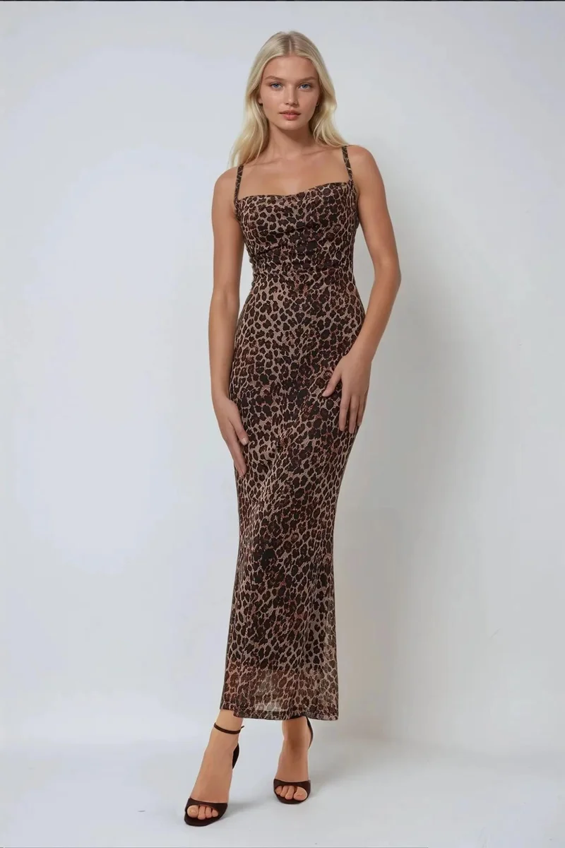 Hiccup Printed Bodycon Maxi Dress