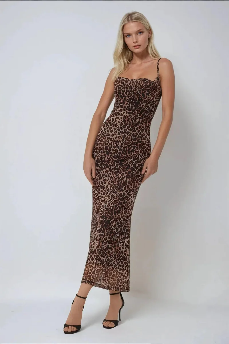 Hiccup Printed Bodycon Maxi Dress