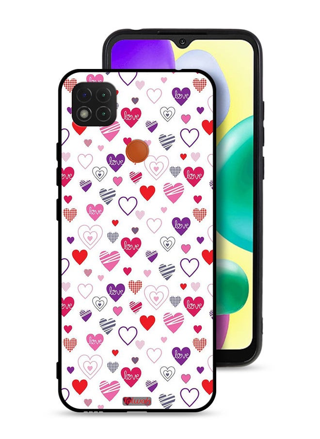 Tolwak Xiaomi Redmi 9C Protective Case Cover Hearts Doodle  - Image 1