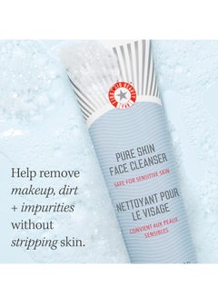 First Aid Beauty First Aid Beauty - Pure Skin Face Cleanser, Effectively Removes Makeup, Dirt, & Impurities, Gentle Cleanser Leaves Skin Soft & Supple, Safe for Sensitive Skin, Fragrance Free, 5 oz + Travel Size, 2ct  - Image 2