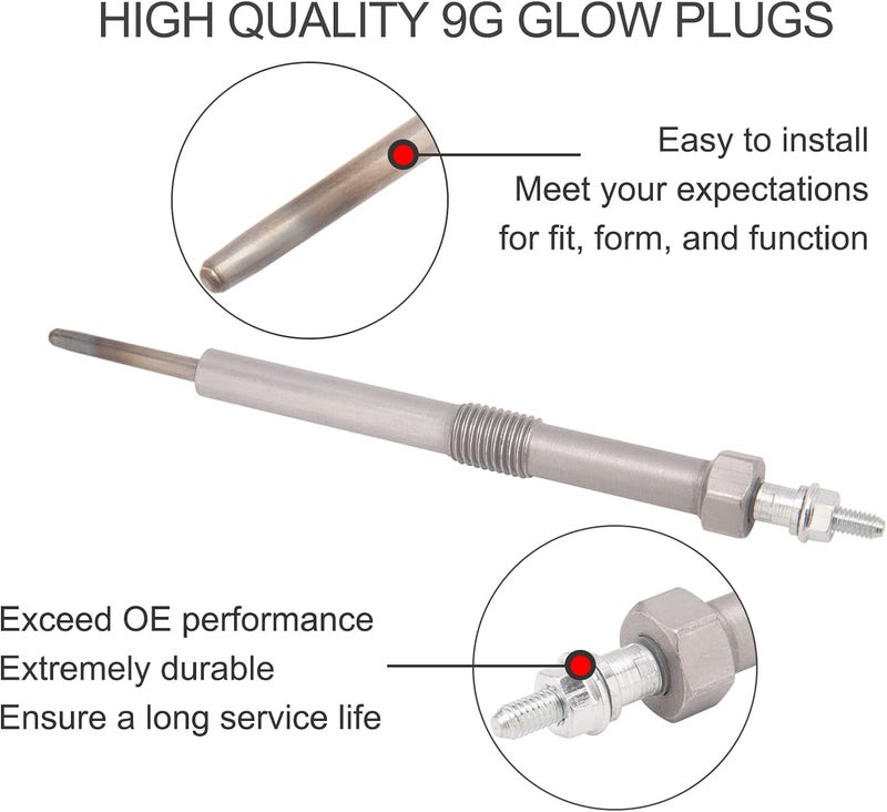 IVONNEY 12639701 Diesel Glow Plugs 9G for Duramax LLY LML LMM Chevy & GMC 6.6L (2006-2016) - Image 2