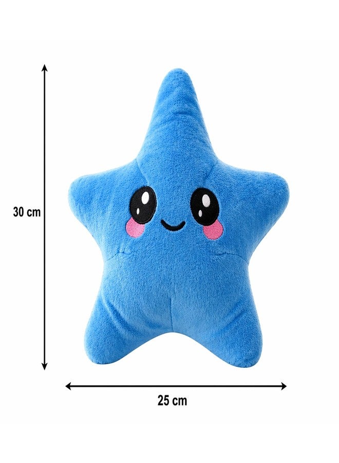 Adhigams Cute Star Plush Toy for Kids Babies Soft Stuffed Cushion Pillow Smiley Design Nursery Decor Boys Girls Ultra Gentle Skin Friendly Fabric Home Bedroom Decorative Item Blue - Image 5