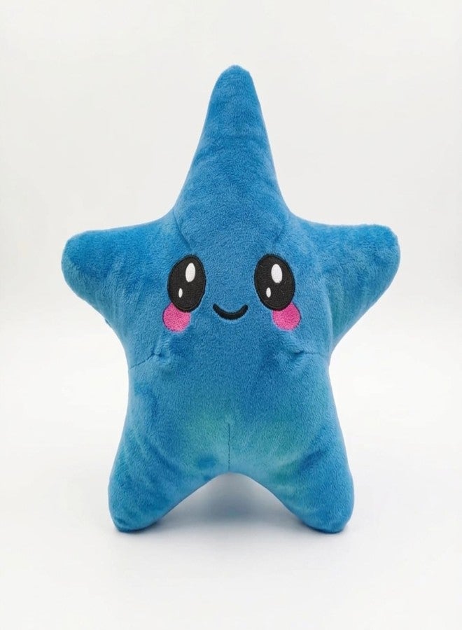 Adhigams Cute Star Plush Toy for Kids Babies Soft Stuffed Cushion Pillow Smiley Design Nursery Decor Boys Girls Ultra Gentle Skin Friendly Fabric Home Bedroom Decorative Item Blue - Image 1
