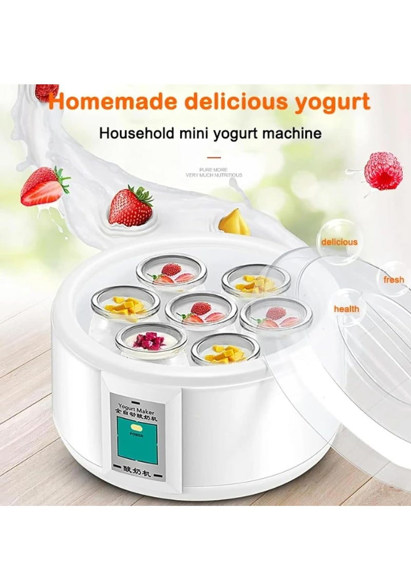Joyelink 1.5 Litre Electric Yoghurt Fermenter, Fermenter with 7 Yoghurt Cups and Stainless Steel Liner, Thermostatically Controlled, for Homemade Organic Yoghurt - Image 2