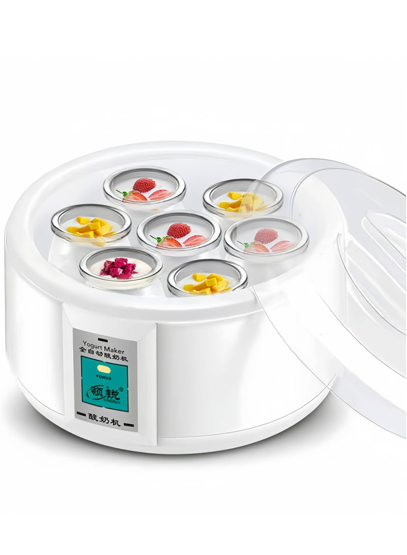 Joyelink 1.5 Litre Electric Yoghurt Fermenter, Fermenter with 7 Yoghurt Cups and Stainless Steel Liner, Thermostatically Controlled, for Homemade Organic Yoghurt - Image 1