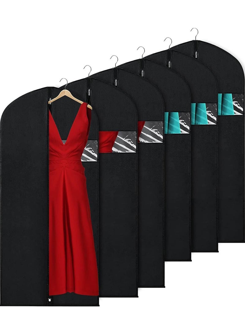 Hanging Garment Bag, Waterproof Garment Covers with Zip, Clear Suit Bags for Travel and Storage, Pack of 6（60cmX150cm）