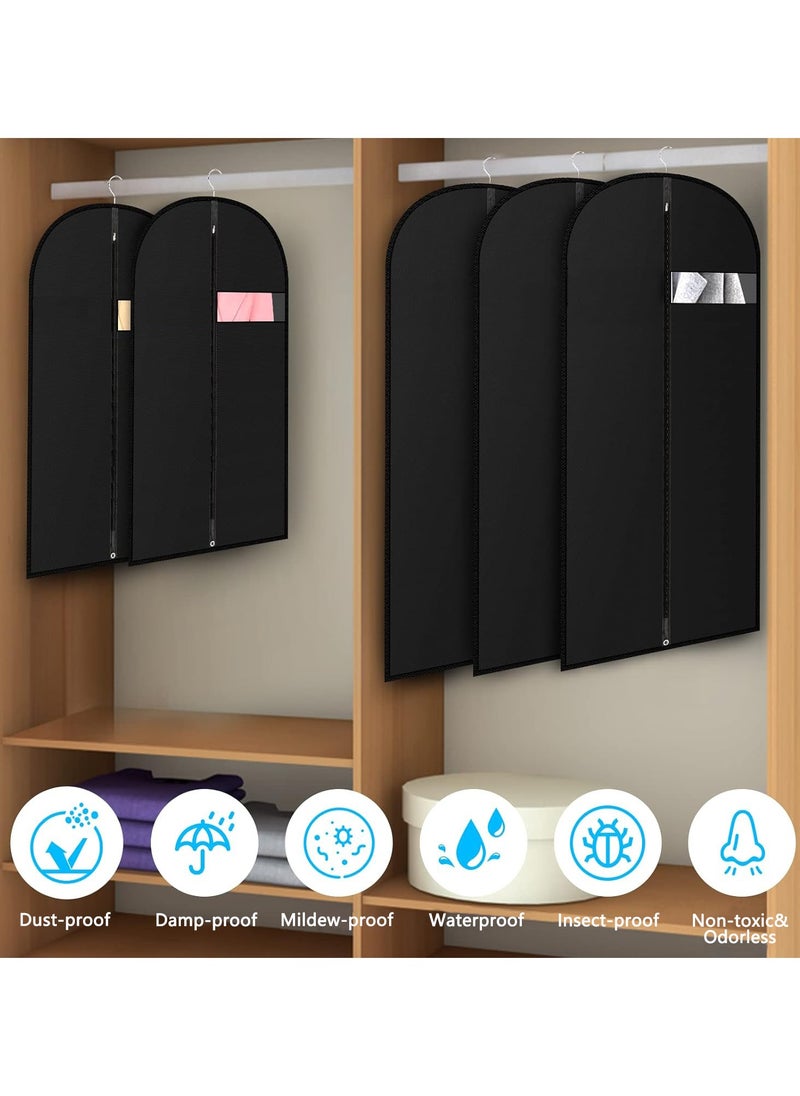 Hanging Garment Bag, Waterproof Garment Covers with Zip, Clear Suit Bags for Travel and Storage, Pack of 6（60cmX150cm）