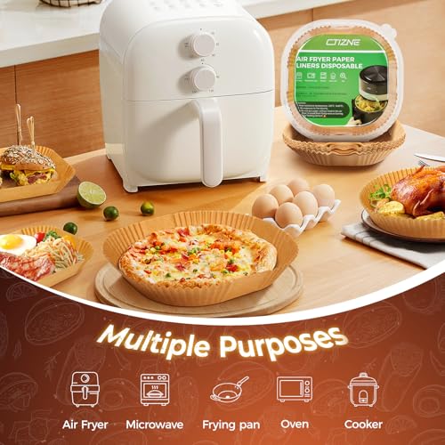 ctizne Air Fryer Liners Disposable, 150Pcs 8" Square [Food Grade Material] Unbleached Parchment Paper Liners Non-Stick & Waterproof Oilproof for 5-8 QT Airfryer Basket, Baking, Roasting Microwave, Oven - Image 5
