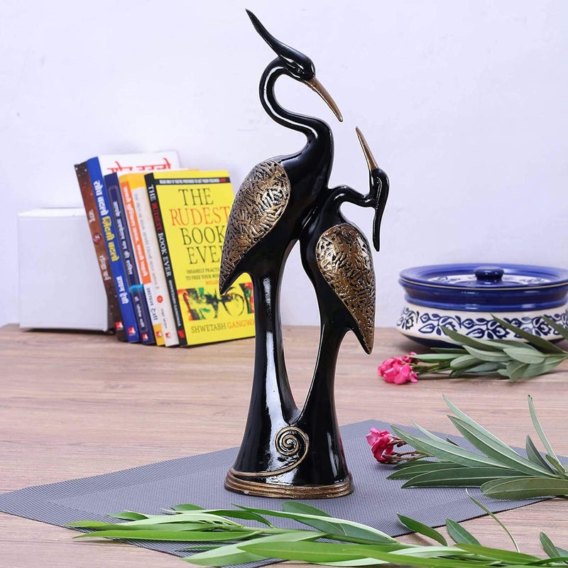 Zart Black Polyresin Pair of Kissing Duck Showpiece Home Decor Office Decor or Perfect for Living Room Decor Gifting 145 inch Size