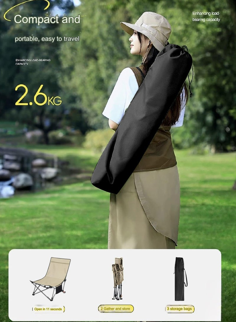 XiuWoo Portable Lightweight Adjustable Backrest Outdoor Camping Chair Seat With Storage Bag For Outdoor Camp Hiking Beach,Quick storage - Image 2
