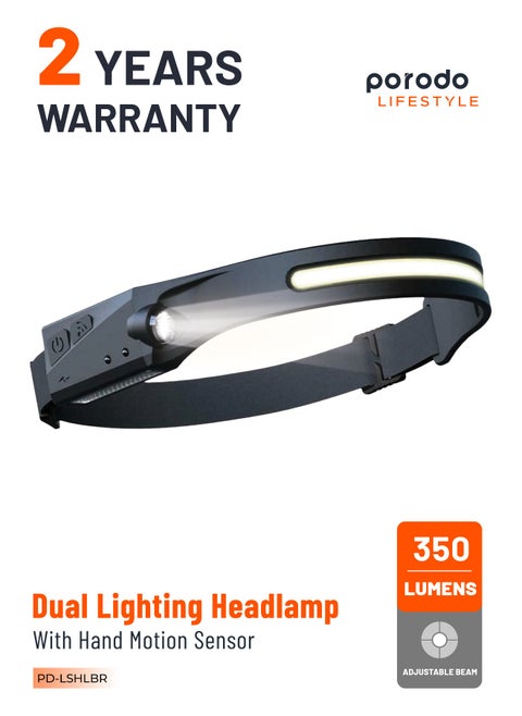 LifeStyle Outdoor Lightbar Headlamp with Motion Sensor - Black/Grey