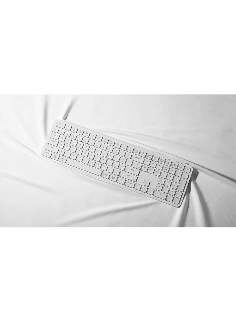 Keychron كيبورد كيه كرون B6 برو فائق النحافة اللاسلكي، بحجم كامل ZMK مع لوحة مفاتيح رقمية، كتابة هادئة، 2.4 جيجاهرتز/بلوتوث 5.2/اتصال سلكي، عمر بطارية طويل، متوافق مع ماك ويندوز لينوكس - أبيض عاجي - Image 5