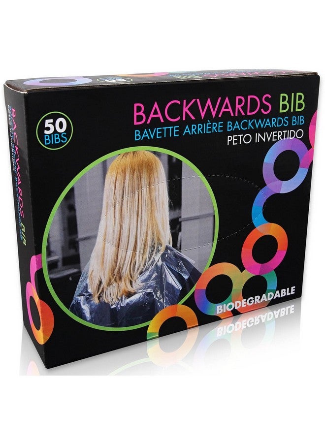 FRAMAR Backwards Bib Disposable Capes Salon, Protects Clients, Salon Chair & Salon Cape from Hair Dye, Disposable salon capes for clients, Barber Cape & Hair Cutting Cape - 50 bibs - Image 1