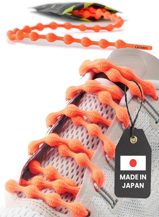 Caterpy- The Ultimate Elastic No Tie Shoelaces for Adults (75cm / Citrus Orange) - Image 1