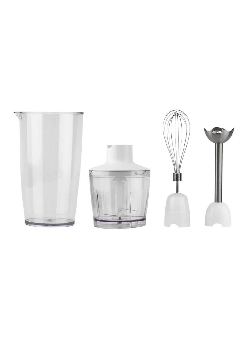 دينكس خلاط يدوي كهربائي 4 في 1 من دينكس، خلاط غاطس بقوة 400 واط مع مفرمة بسعة 500 مل، وخفاقة، وكوب قياس بسعة 700 مل، وتحكم مزدوج في السرعة، وشفرات ثلاثية مطلية بالتيتانيوم، طراز DX3211 (أبيض) - Image 2