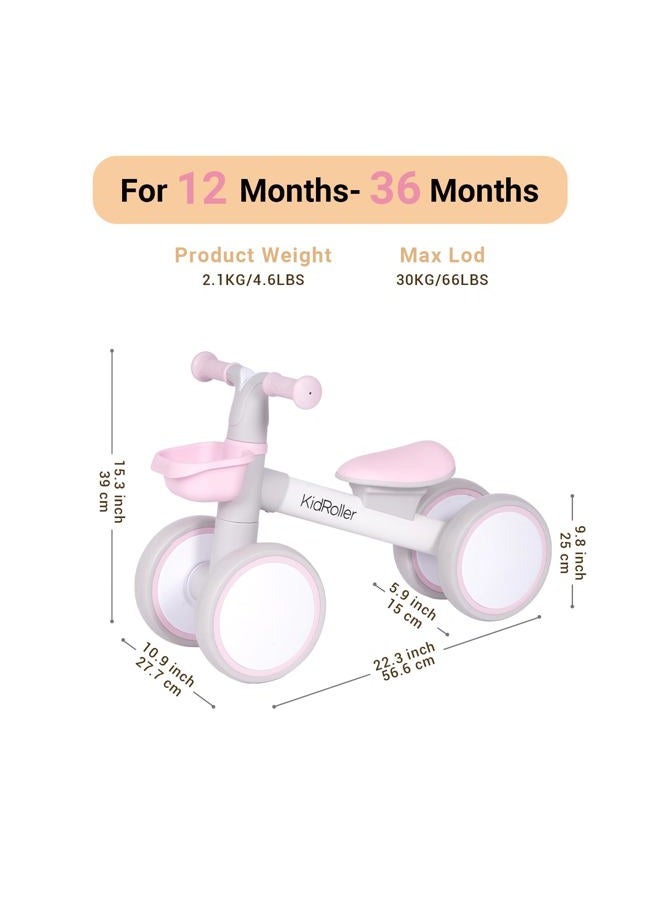 KidRoller Kid's Balance Bikes for 1 Year Old Boys and Girls (Pink) - Image 2