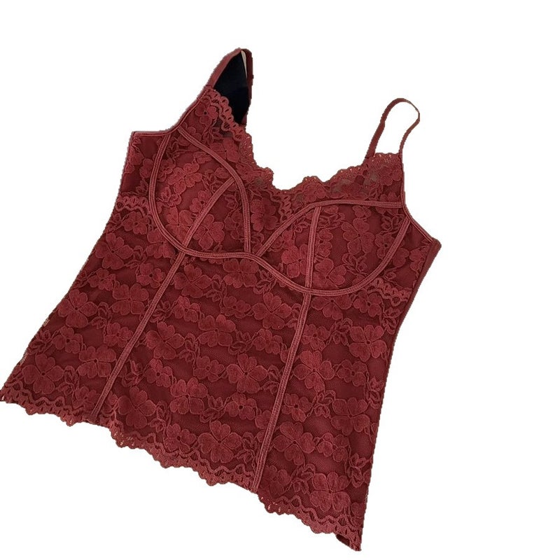 Winter Thermal Lace V-Neck Camisole with Padded Cups - Image 5