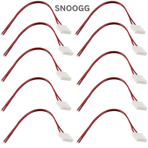 SNOOGG 20 Pack 2-Pin 8 mm with 16 CM 2 core 18 Guage Wire LED Light Strip Corner Connectors, Solderless and Gapless Adapter Terminal for Flexible LED Light Strip Connectors led strip Adapter Extension - Image 3