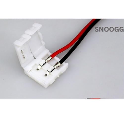 SNOOGG 20 Pack 2-Pin 8 mm with 16 CM 2 core 18 Guage Wire LED Light Strip Corner Connectors, Solderless and Gapless Adapter Terminal for Flexible LED Light Strip Connectors led strip Adapter Extension - Image 4