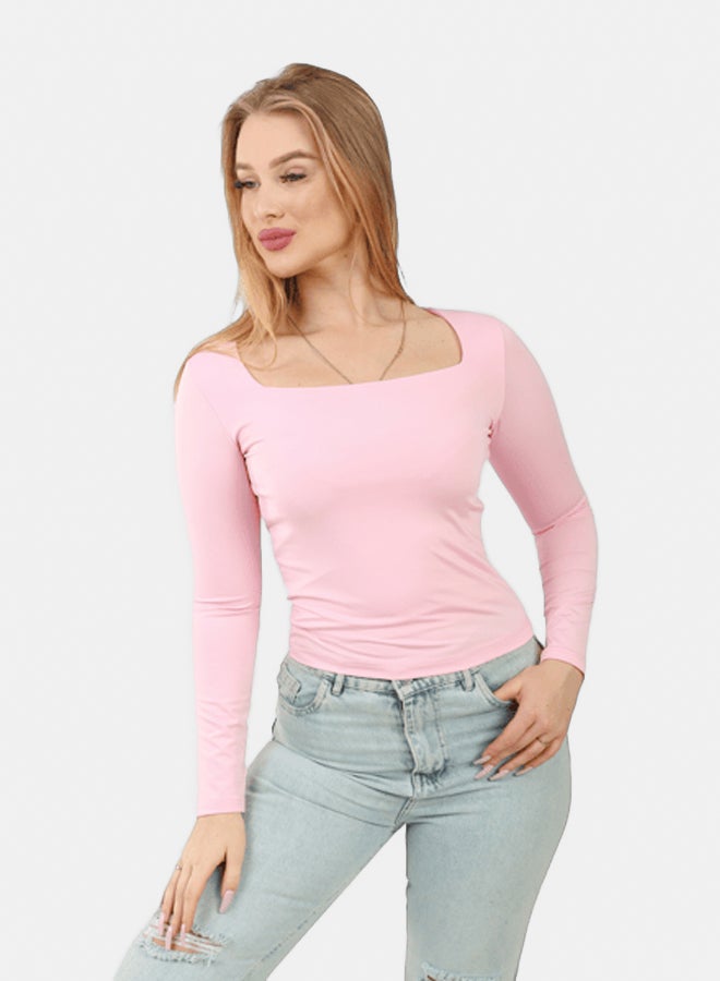 LAVEX Women Square Neck Long Sleeve Top - Image 2