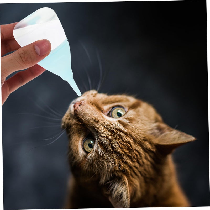 Small Pet Milk Feeding Bottle for Puppy Kitten 2 Pack with Nipple Brush - Image 4