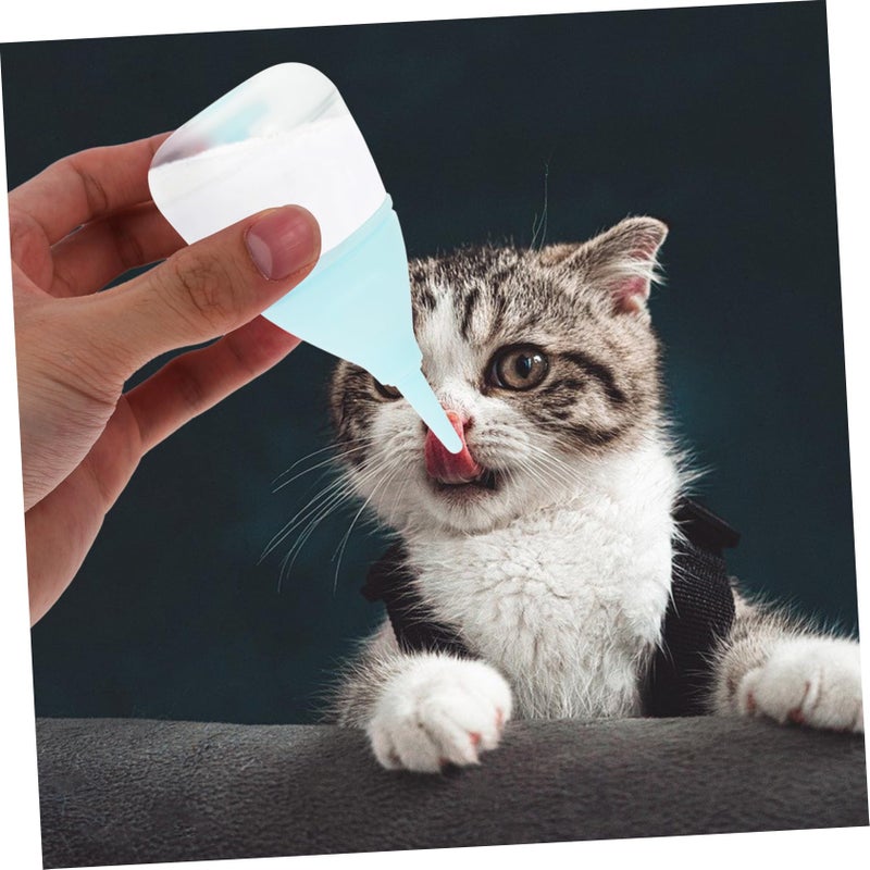 Small Pet Milk Feeding Bottle for Puppy Kitten 2 Pack with Nipple Brush - Image 5