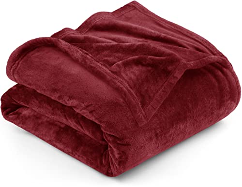 Utopia Bedding Fleece Blanket King Size Burgundy 300GSM Luxury Anti-Static Fuzzy Soft Microfiber Bed Blanket (90x102 Inch) - Image 1