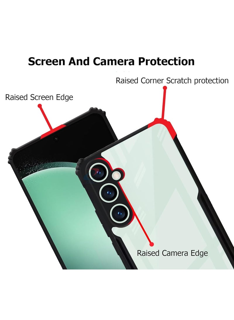 Samsung Galaxy S25 FE 5G Clear Case Hard PC Back Cover with Shockproof TPU Black Border 360 Degree Impact Resistant non-Yellowing Transparent Cover For Samsung Galaxy S25 FE - Image 5