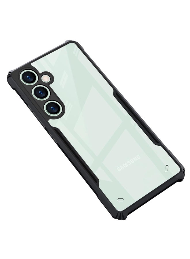 Samsung Galaxy S25 FE 5G Clear Case Hard PC Back Cover with Shockproof TPU Black Border 360 Degree Impact Resistant non-Yellowing Transparent Cover For Samsung Galaxy S25 FE - Image 3