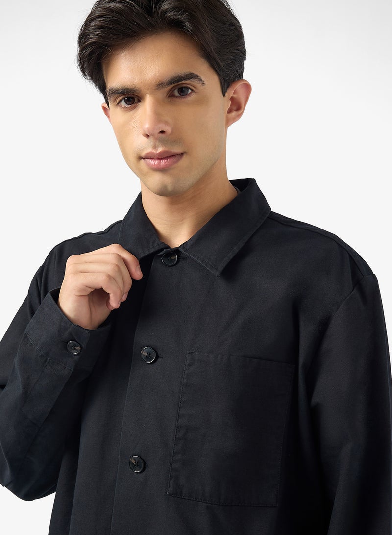 CALVIN KLEIN Long Sleev Twill Shirt Jacket - Image 3