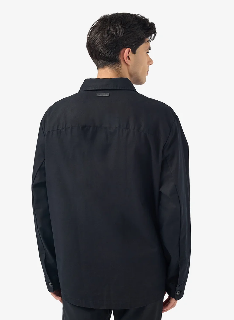 CALVIN KLEIN Long Sleev Twill Shirt Jacket