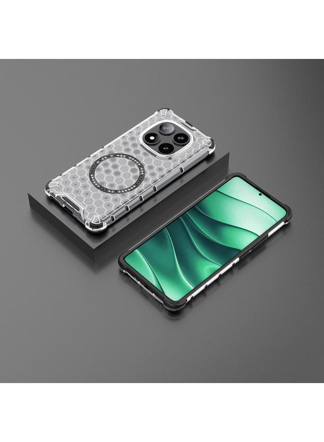 S-TOP Case For Redmi Note 14 Pro 5G Honeycomb Magnetic Ring Shockproof Phone Case - Image 2