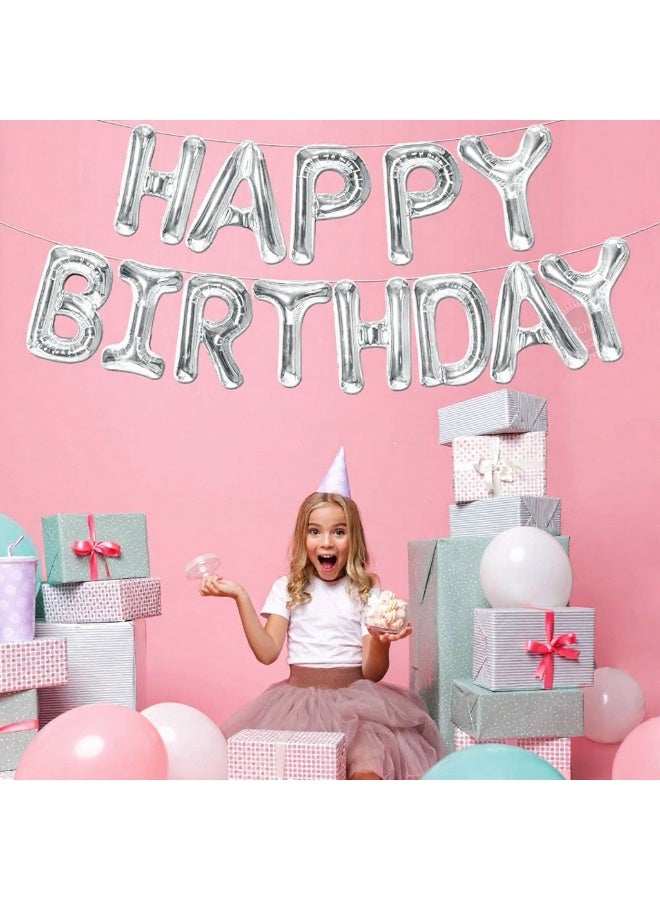 بالونات لافتة عيد ميلاد سعيد باللون الفضي – بقياس 16 إنش | بالونات لافتة عيد ميلاد سعيد لتزيين حفلات عيد الميلاد | زينة حفلات عيد الميلاد | لافتة عيد ميلاد سعيد لتزيين أعياد الميلاد - Image 3