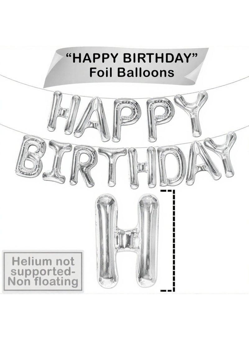 بالونات لافتة عيد ميلاد سعيد باللون الفضي – بقياس 16 إنش | بالونات لافتة عيد ميلاد سعيد لتزيين حفلات عيد الميلاد | زينة حفلات عيد الميلاد | لافتة عيد ميلاد سعيد لتزيين أعياد الميلاد - Image 4