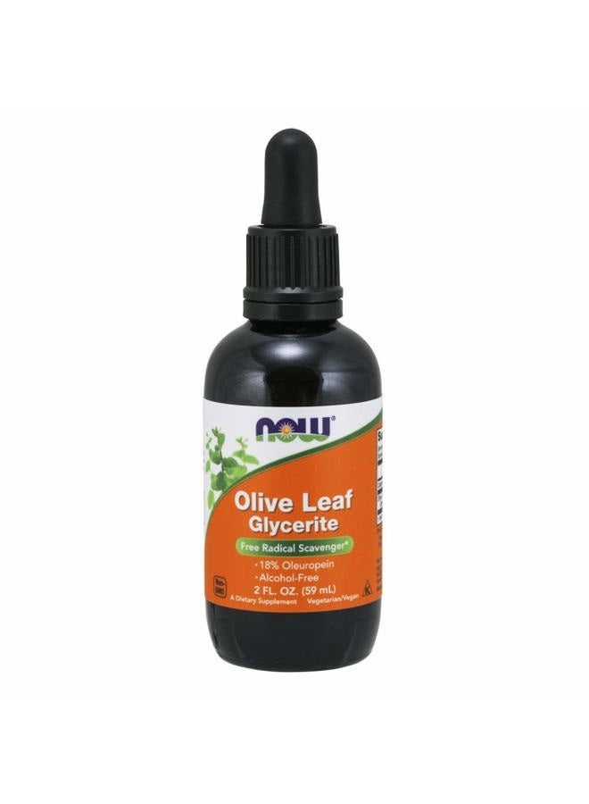 now Supplements, Olive Leaf Glycerite Liquid, 18% Oleuropein, Dropper Included, Free Radical Scavenger*, 2-Ounce - Image 1