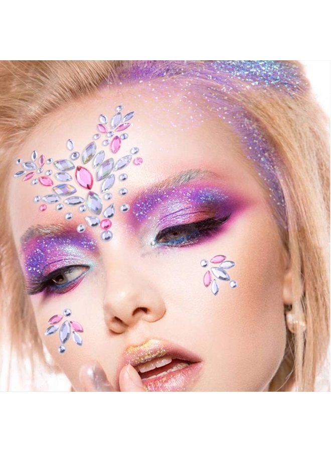 SIQUK 12 Sets Face Jewels Mermaid Face Gems Face Rhinestone Temporary Tattoos Crystal Tears Gems Stones for Race Carnival Festival Party - Image 4