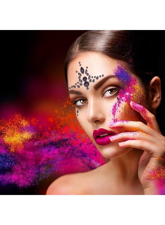 SIQUK 12 Sets Face Jewels Mermaid Face Gems Face Rhinestone Temporary Tattoos Crystal Tears Gems Stones for Race Carnival Festival Party - Image 3