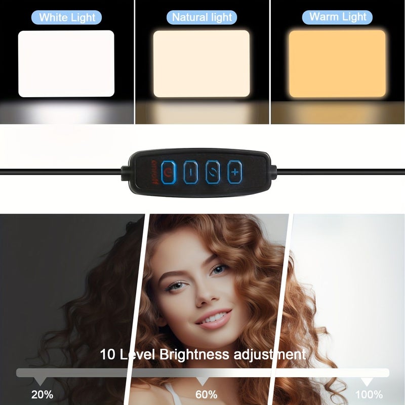 ZOMEI 10 Inches Adjustable Tripod Stand With LED Ring Light For Vlogging Photography - Image 4