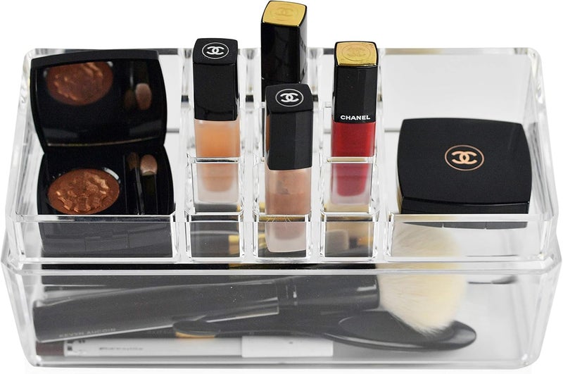 Cosmetic Organizer, Acrylic Storage Bathroom Container for Lipstick and Brushes