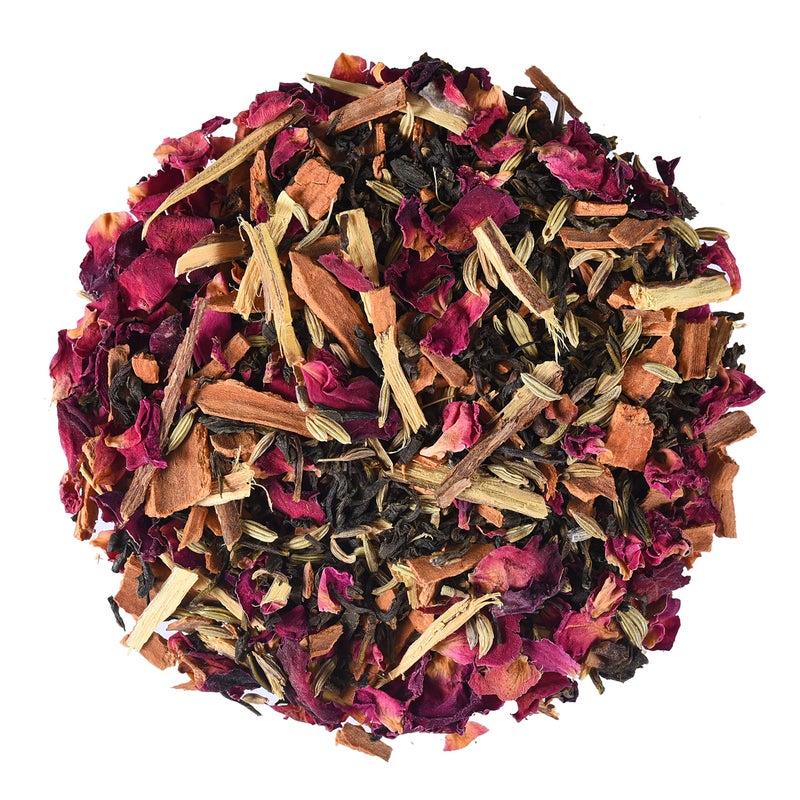 ISVARA, Cinnamon Green Tea - The Royal Brew | Pure herbal blend- Darjeeling Green Tea, Cinnamon, Fennel Seeds, Rose Petals, Cloves, Liquorice | Improve Gut health, digestion | tin caddy, 70g - Image 4