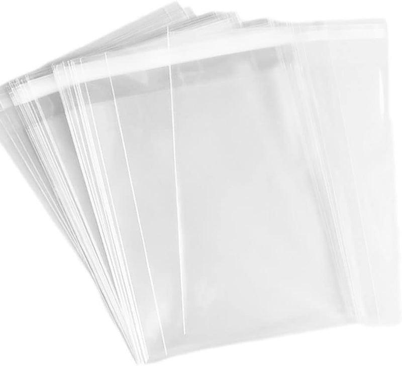 Delatanus 200Pcs Resealable Cello Cellophane Bags - 4-5/8'' X 5-3/4'' for A2 Cards, Jewelry, Treats, and More - Image 1