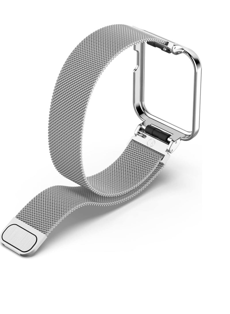 E-strap Strap for Xiaomi Mi Watch 2 Lite Bracelet, Stainless Steel Woven Mesh Watch Strap with Frame for Redmi Watch 2 Lite  - Image 2