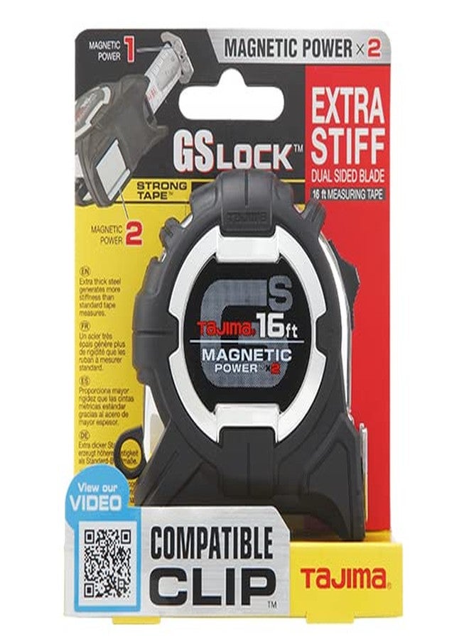 TAJIMA Tape Measure - 16ft x 1in GS-Lock Measuring Tape with Dual Magnetic Power & Compatible Clip - GS-SC16BW - Image 5