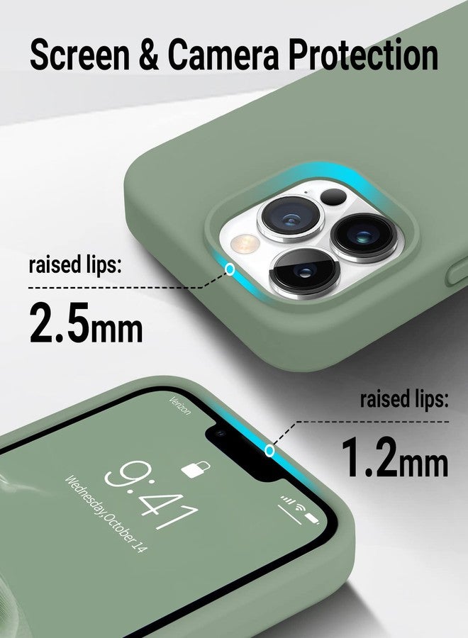 AOTESIER Magnetic for iPhone 13 Pro Max Phone Case, [Compatible with MagSafe][Military Shockproof Protection] Silicone Case with Soft Anti-Scratch Microfiber Lining, 6.7 inch, Calke Green - Image 3