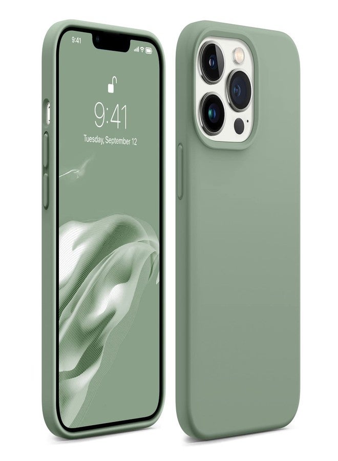 AOTESIER Magnetic for iPhone 13 Pro Max Phone Case, [Compatible with MagSafe][Military Shockproof Protection] Silicone Case with Soft Anti-Scratch Microfiber Lining, 6.7 inch, Calke Green - Image 1