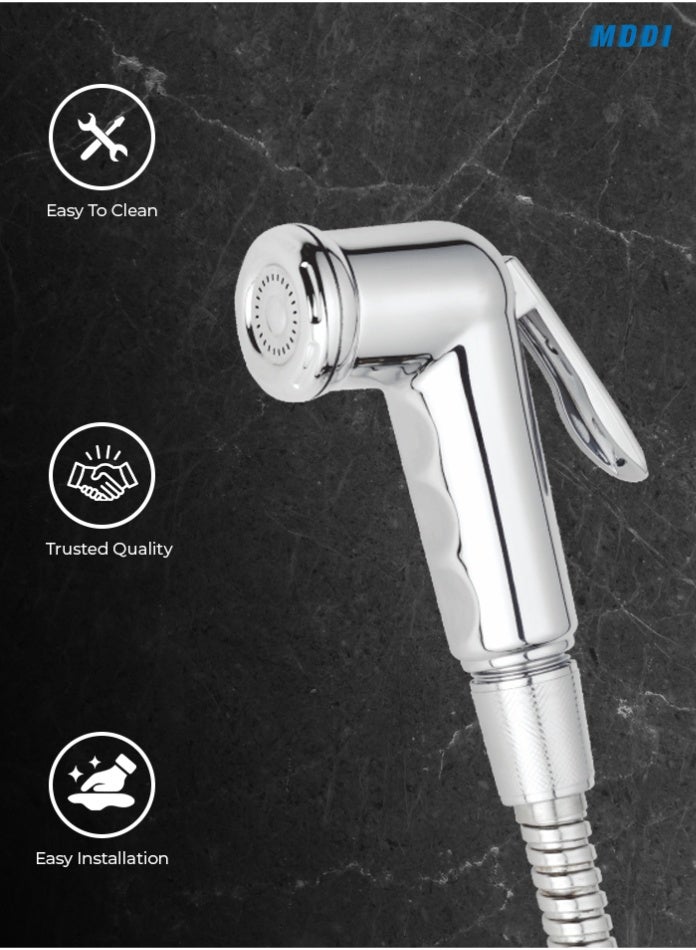 MODI Stainless Steel Toilet Sprayer Shattaf Set – Handheld Bidet Spray with Hose & Wall Bracket – Jet Spray for Bathroom, Rust-Resistant, Easy Installation - Image 5