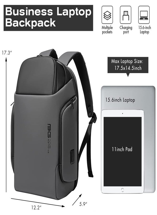 BANGE Smart Business Backpack with USB charging Port,Lightweight Work Backpack for Men and Women, Grey, Medium, Style - Image 3